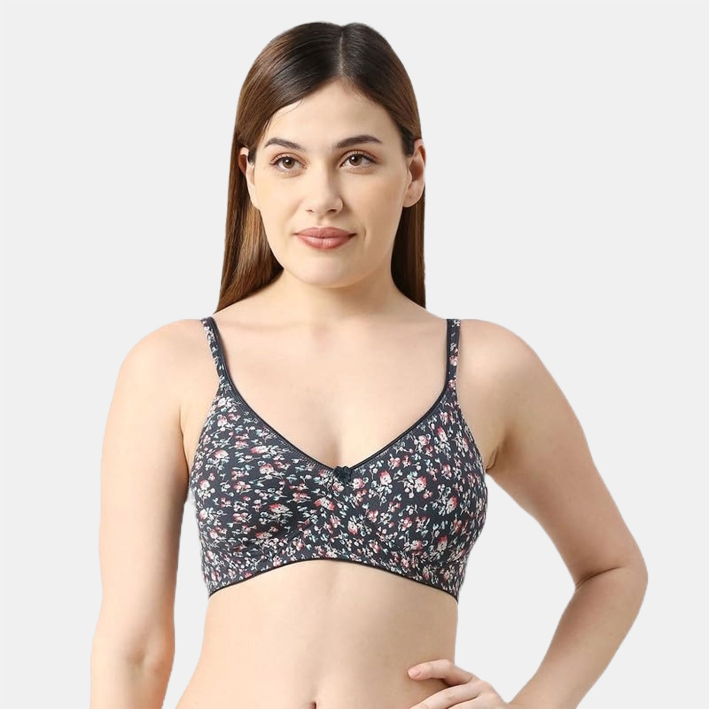 Juliet Women's Non Padded Floral Print MINIMIZER Cotton Bra 1025-1