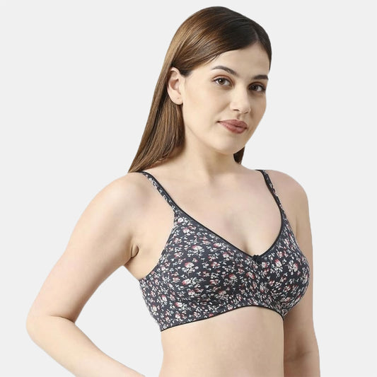 Juliet Women's Non Padded Floral Print MINIMIZER Cotton Bra 1025-1