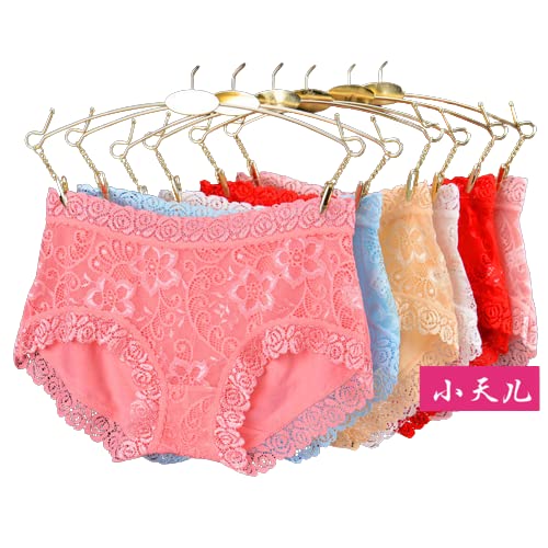 4 Color 4 Pieces Combo Offer Girls Full Coverage Lace Hipster Panty Briefs PA21110 Qty-04