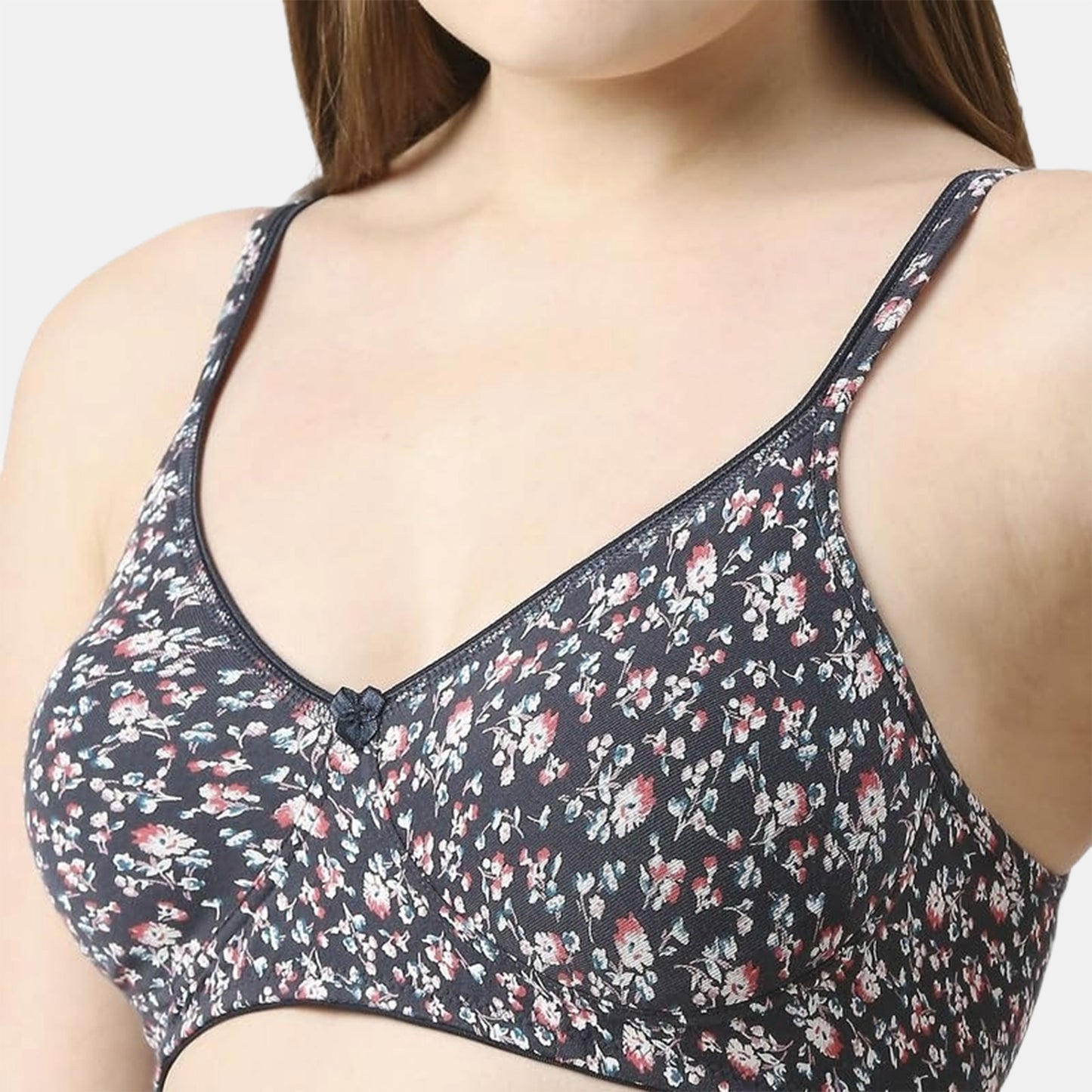 Juliet Women's Non Padded Floral Print MINIMIZER Cotton Bra 1025-1