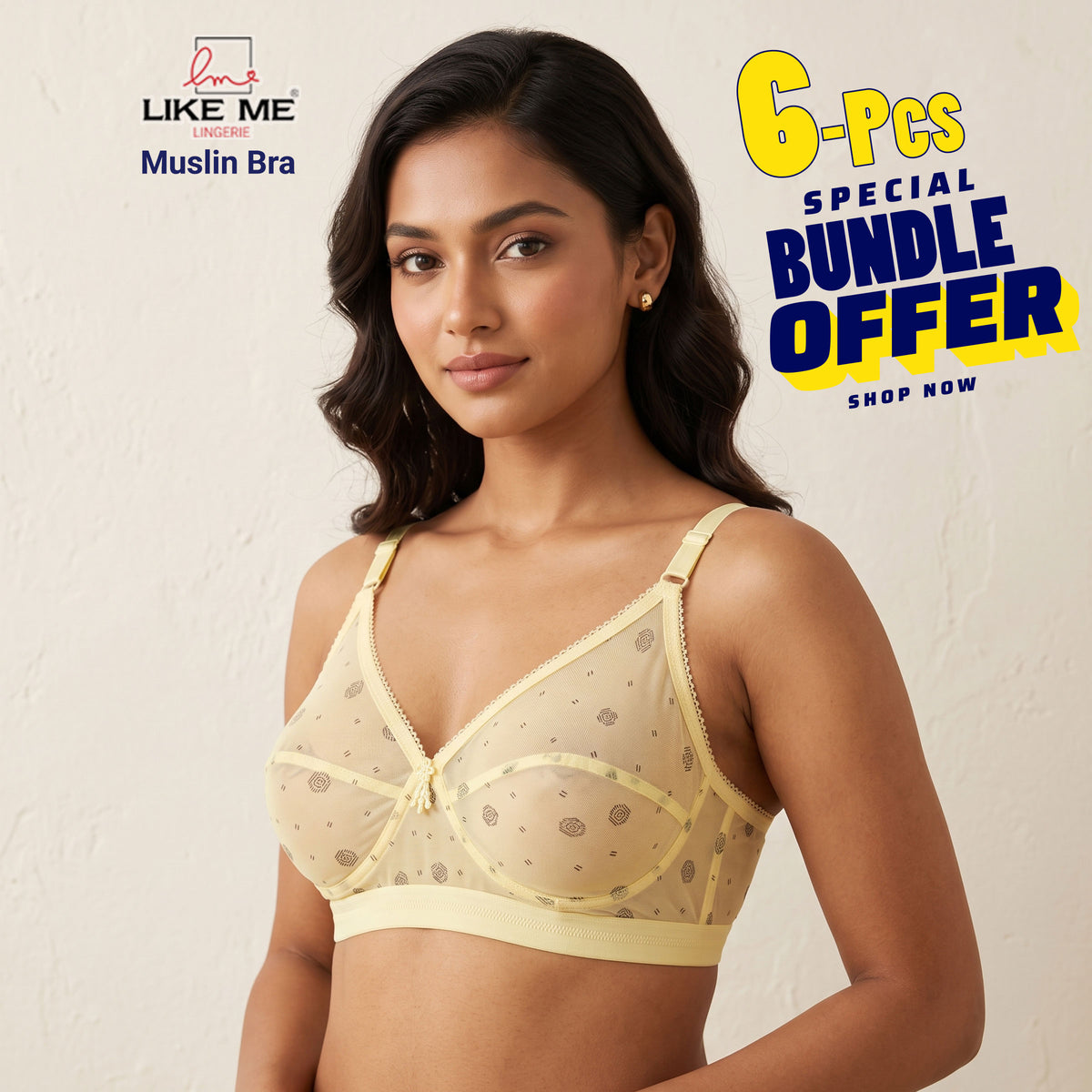 Breathable Ultra-Light Cotton Bra: Like-Me Muslin