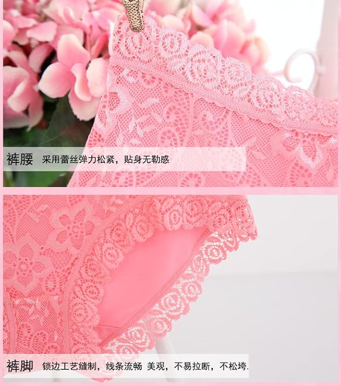 4 Color 4 Pieces Combo Offer Girls Full Coverage Lace Hipster Panty Briefs PA21110 Qty-04