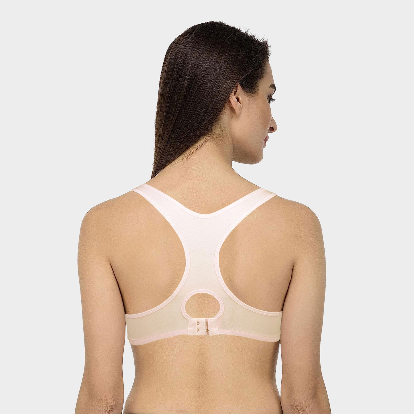 Cotton Seamless Yoga and Gym Non-Padded Back Bra: Racerback: BR22110