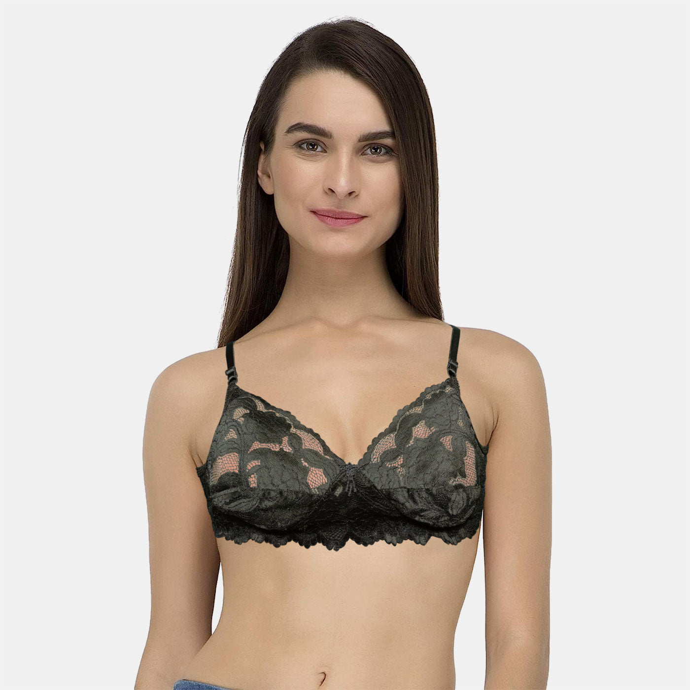 Juliet Maloti Lace Spandex Pad less Wire free Full coverage Bra BR21112