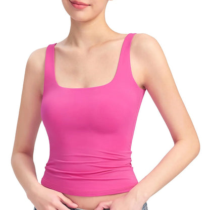 PUMIEY Brand Square Neck Sleeveless Sports Tang Top  (SBR26111)