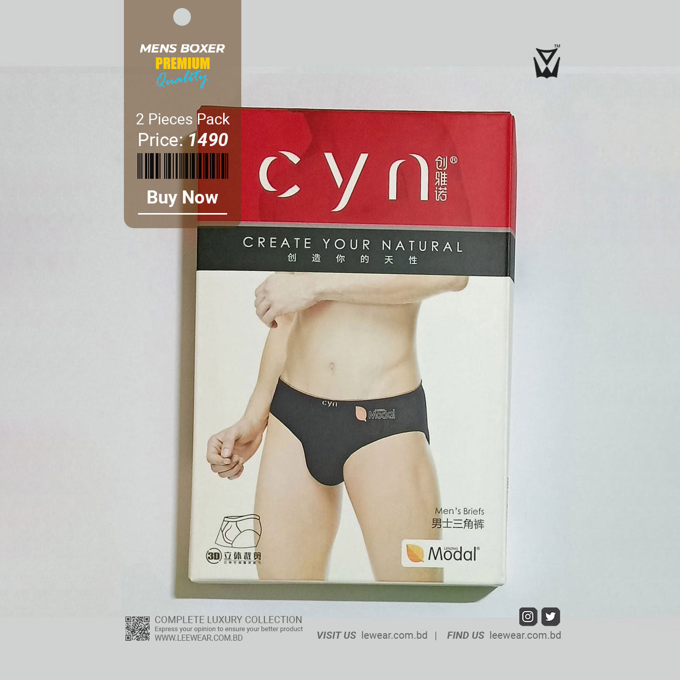 CYN 2Piecs Men's Underwear Brief -BR23104_02