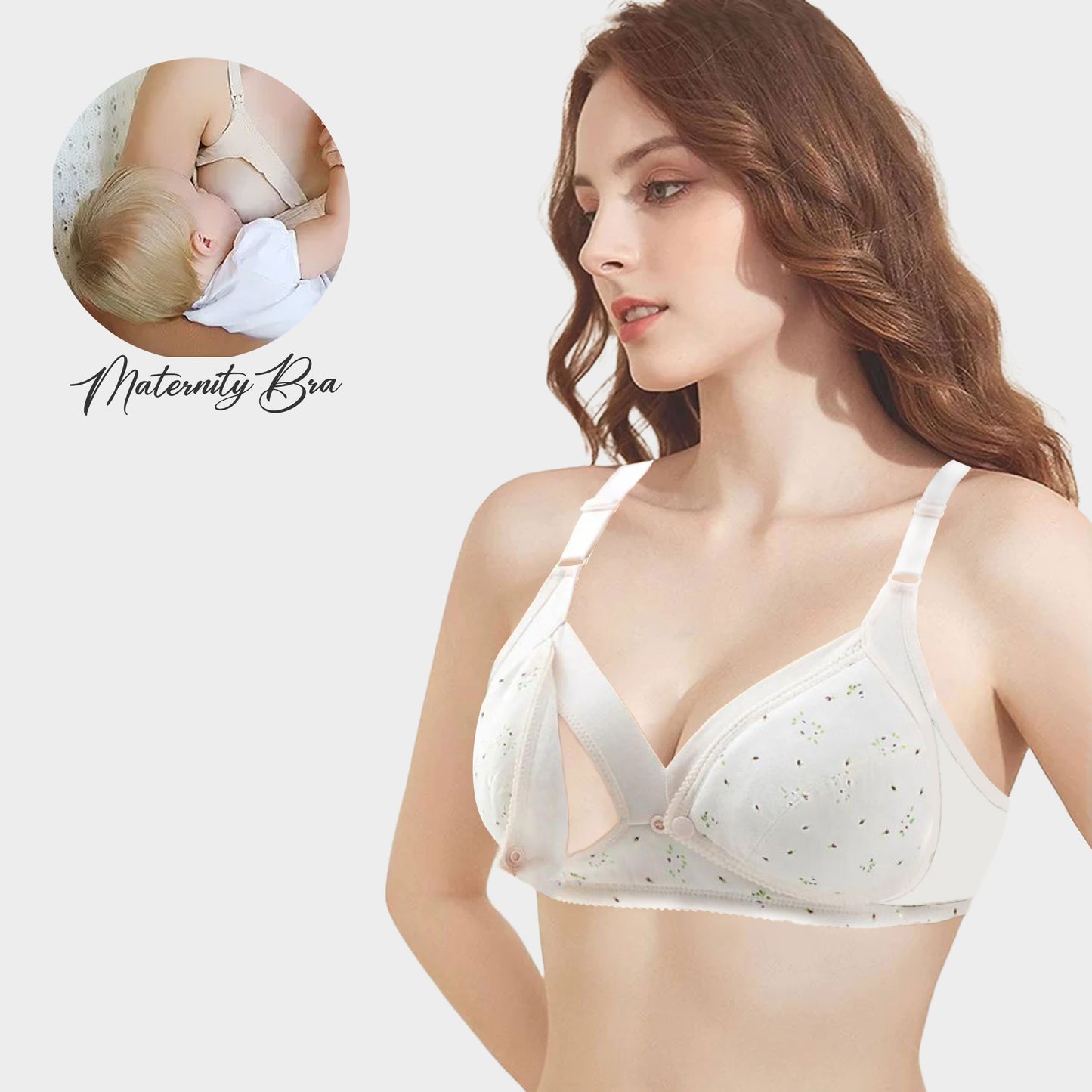 Front Closure Printed Bralette Comfort Maternity Nursing Bra: BR23110