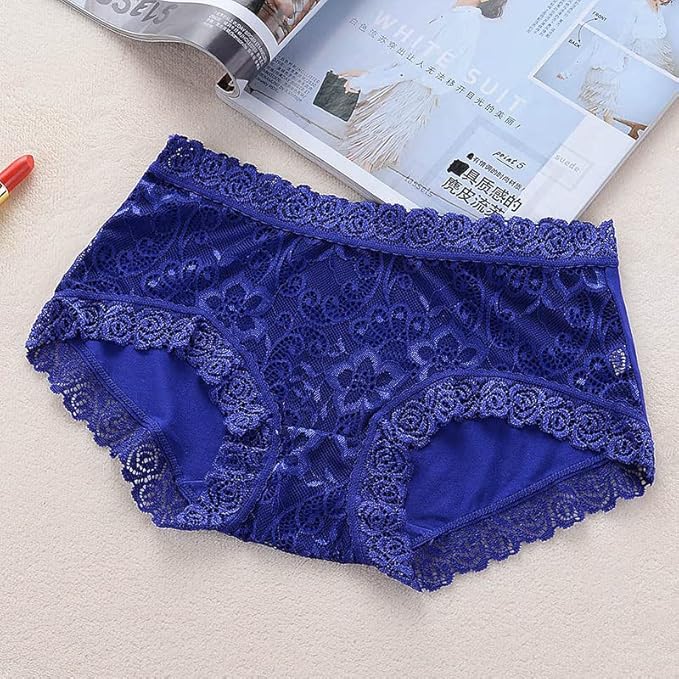 4 Pieces Combo Offer Women Girls Full Coverage Lace Hipster Panty Underwear Briefs PA21110 Qty-04