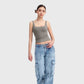 PUMIEY Brand Square Neck Sleeveless Sports Tang Top  (SBR26111)