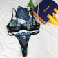 Romantic Heart Embroidered Sheer Lingerie Set – Push-Up Bra & Panty for Honeymoon