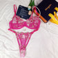 Romantic Heart Embroidered Sheer Lingerie Set – Push-Up Bra & Panty for Honeymoon