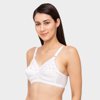 Juliet Nari Cotton Plain Bra: Black BR23108