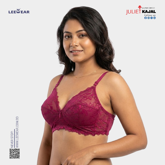 Juliet Kajal Lace Spandex Pad less Wire free Full coverage Bra BR23102