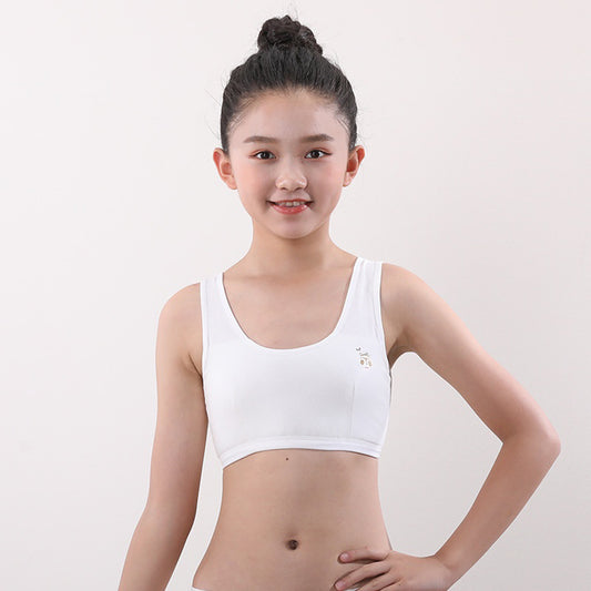 Kids Girls Cotton Underwear Non Padded Bra Vest Sports for Everyday Bra BR22107