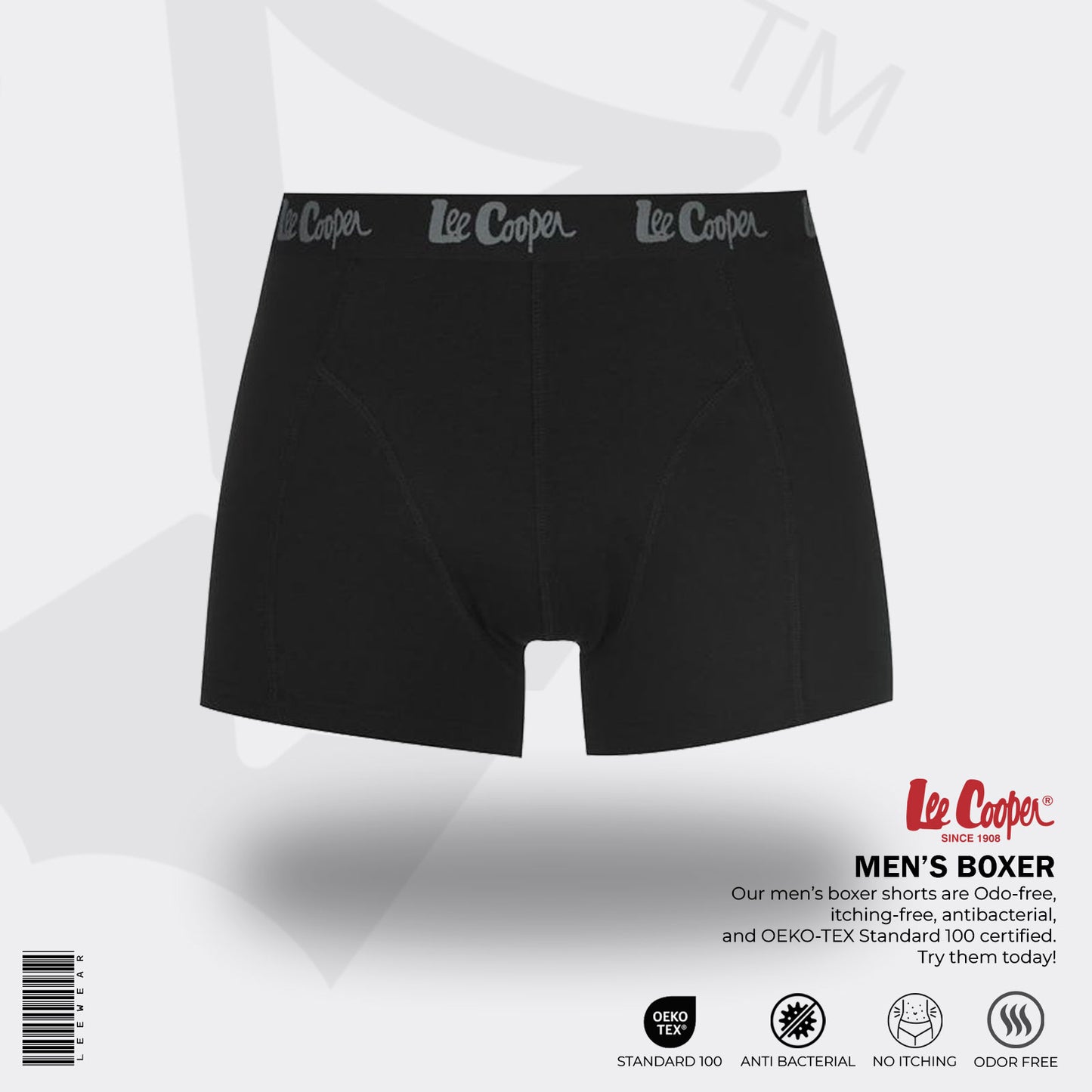 Lee Cooper Pure Cotton Breathable Men Boxer Black Print-BO21108_1