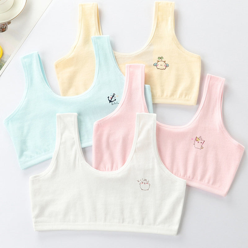 Kids Girls Cotton Underwear Non Padded Bra Vest Sports for Everyday Bra BR22107