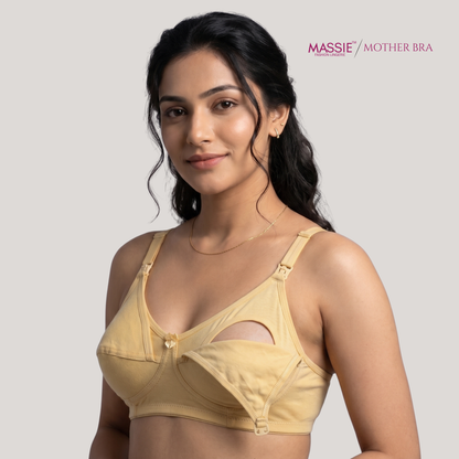 Soft on mom, easy for baby—MASSIE Mother Bra