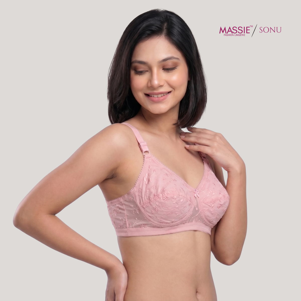 Breathable Cotton Embroidered Non-Padded Bra – MASSIE Sonu