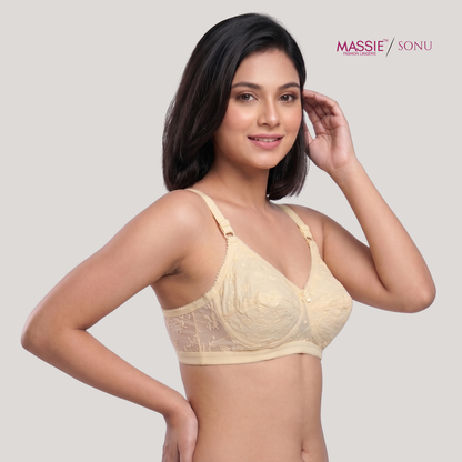 Breathable Cotton Embroidered Non-Padded Bra – MASSIE Sonu