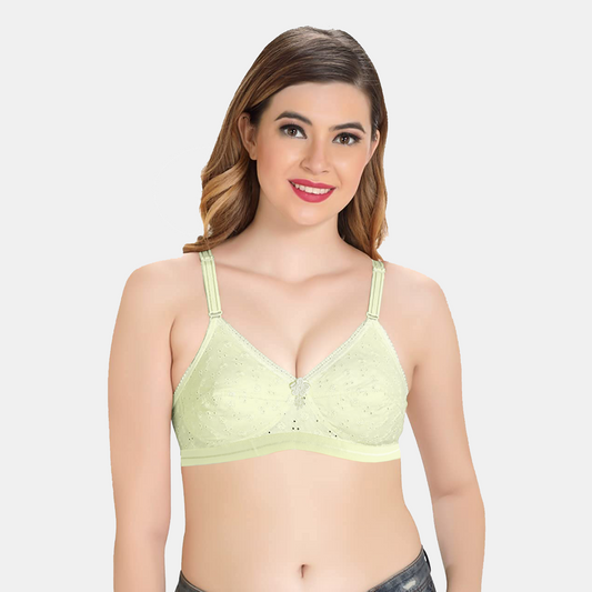 Like-Me Chicken Embroidery Cotton  Bra Off-White BR21113-07