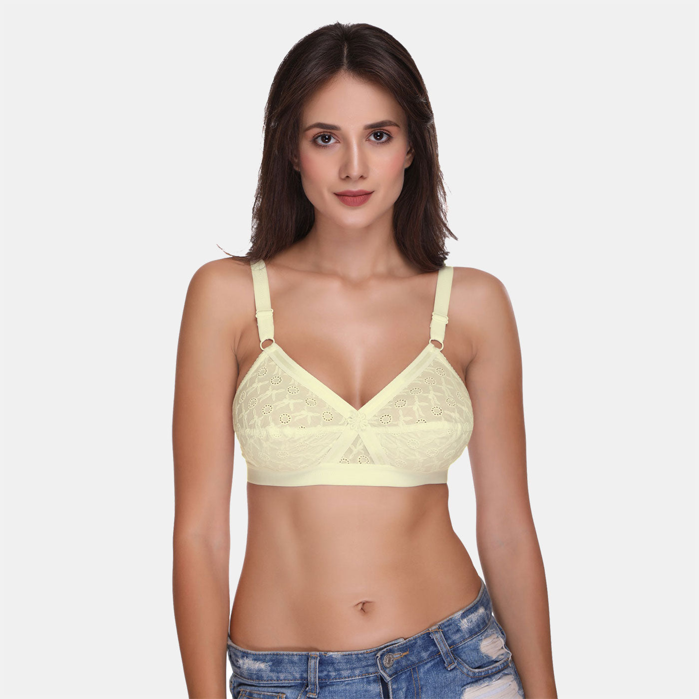 Like-Me Chicken Embroidery Cotton Pad less Wire free Full coverage Bra –  LeeWear
