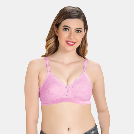 Like-Me Chicken Embroidery Cotton Bra Pink BR21113-07