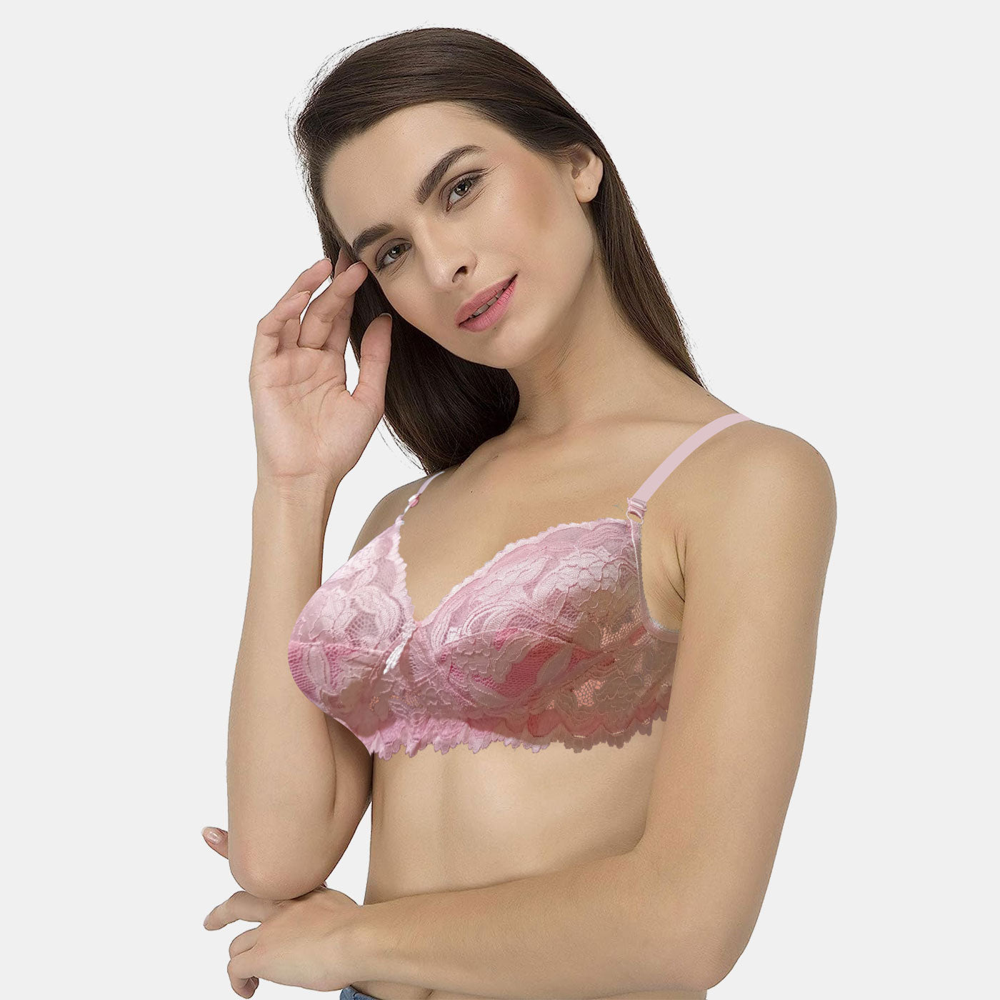 Juliet Maloti Lace Spandex Pad less Wire free Full coverage Bra BR21112