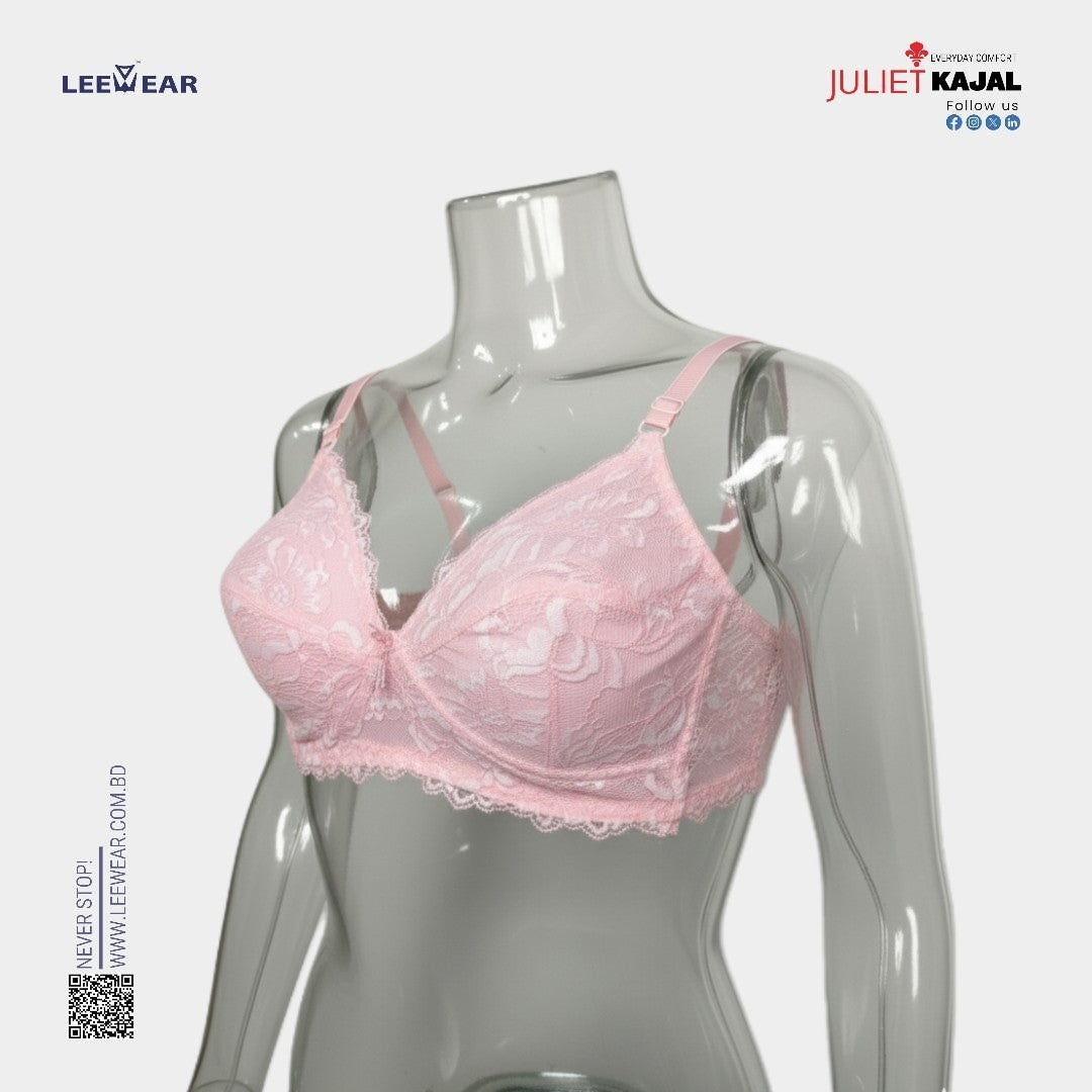 Juliet Kajal Lace Spandex Pad less Wire free Full coverage Bra BR23102