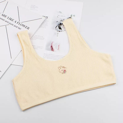 Kids Girls Cotton Underwear Non Padded Step design Bra Vest Sports for Everyday Bra BR22111