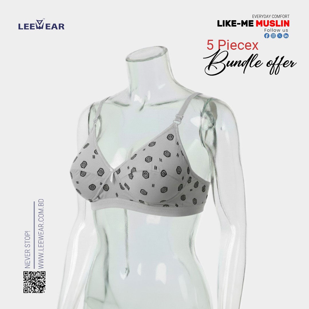 5-Piece Combo + 1 FREE BONUS! (Total 6 Bras!) — More Savings! Like-Me Muslin BR21138