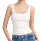 PUMIEY Brand Square Neck Sleeveless Sports Tang Top  (SBR26111)