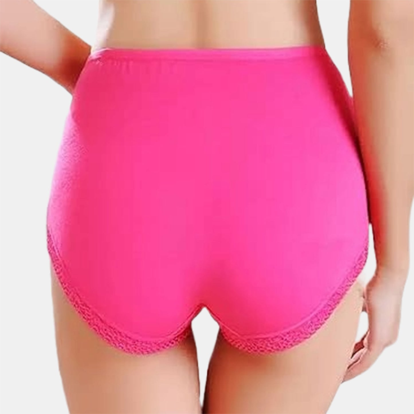 4 Color 4 Pieces Combo Offer Women's Full Coverage Lace Hipster Panty Briefs PA21114 Qty-04