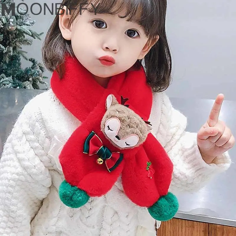 Cross Neck Scarf Soft Cartoon Comfortable Thickened Bear Decor Neck WC2023NM008