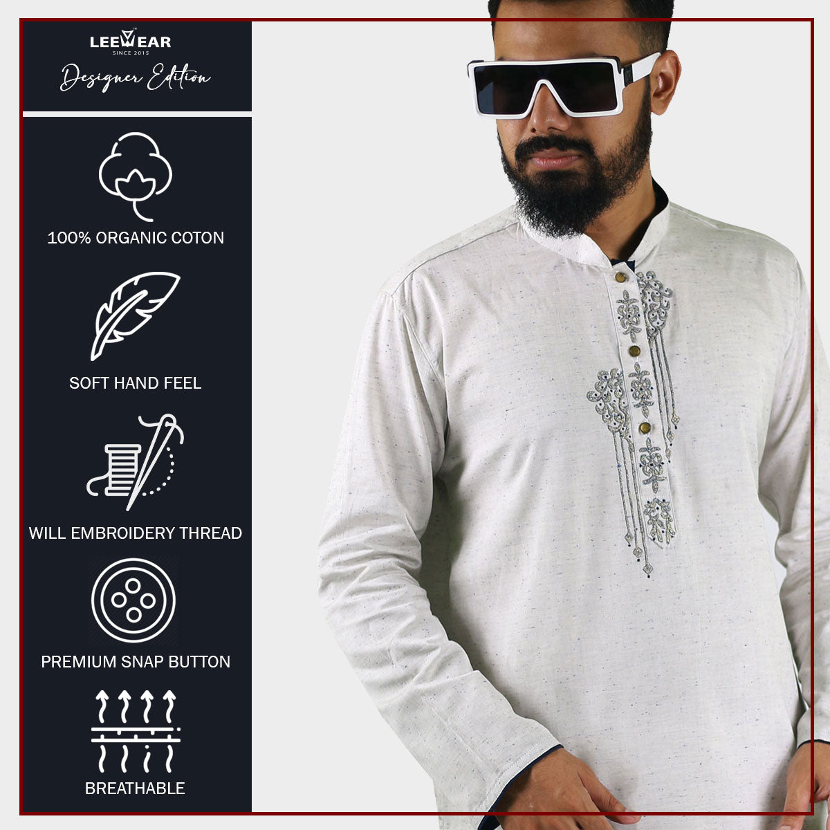 White panjabi design online for male