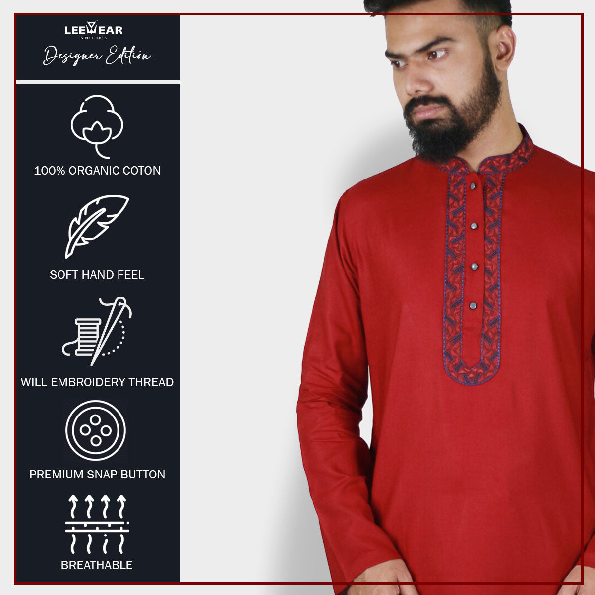 LeeWear's Linen Punjabi Kurta - Lightweight & Breathable Ethnic Wear PN21121