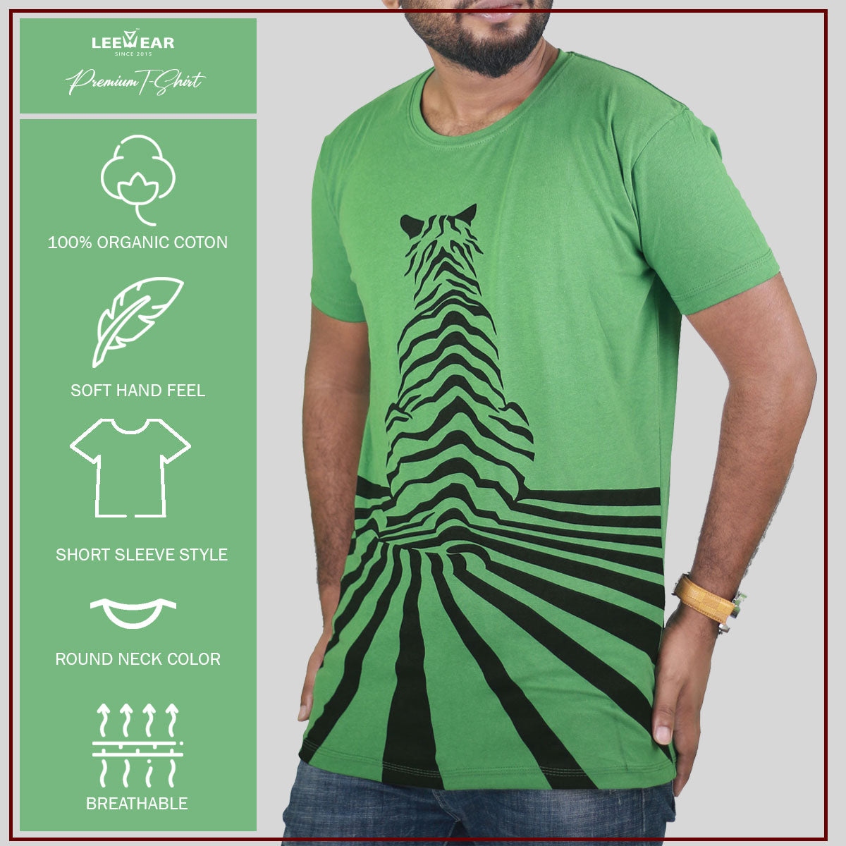 Green Tiger Print T-Shirts TS21101