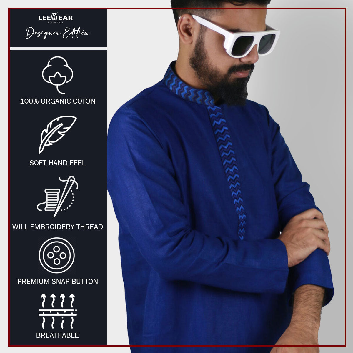 LeeWear's Linen Punjabi Kurta - Lightweight & Breathable Ethnic Wear PN21126