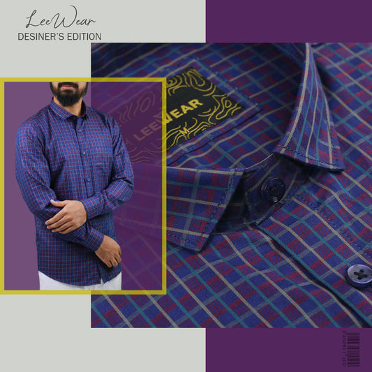 Airvind jacquard cotton long sleeve men's shirt Deep Koamaru SH21105