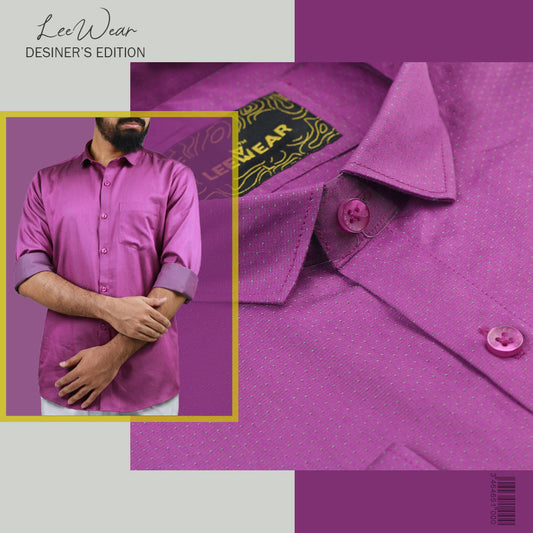 Airvind jacquard cotton long sleeve men's shirt Violet Blue SH21111